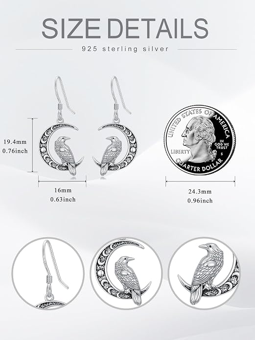 Animal/Leaf/Gothic Dangle Earrings 925 Sterling Silver Animal/Leaf/Gothic Dangle Drop Earrings Easter/Halloween/Christmas Jewelry Gifts for Women Her
