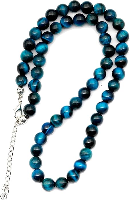 Natural Gemstone Beaded Choker Necklace | 8mm Handmade Adjustable Jewelry for Men & Women | Chakra Balancing Crystal Necklace | Spiritual Gift | Macrame Cord with Extender