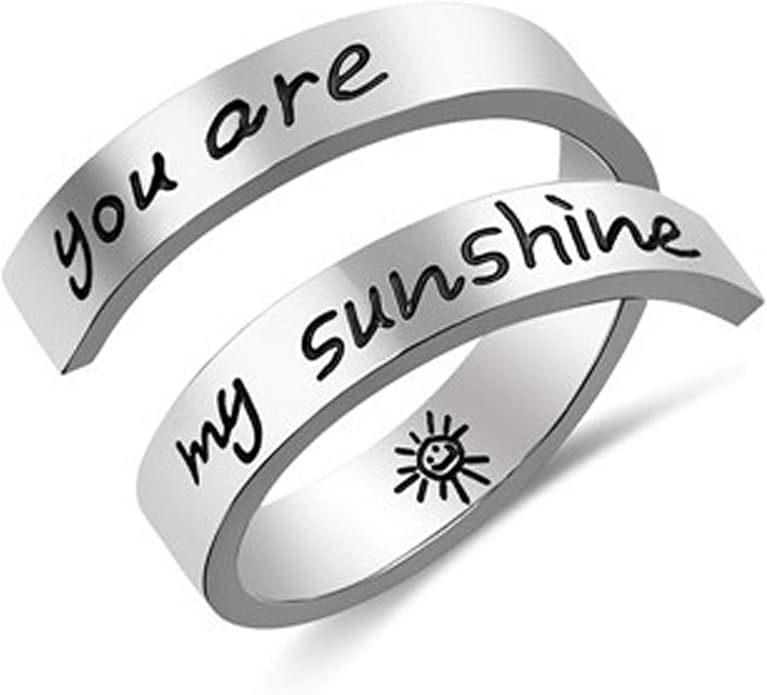 Inspirational Rings for Women Statement Stainless Steel Spiral Wrap Twist Ring Encouragement Personalized Jewelry Birthday Gifts