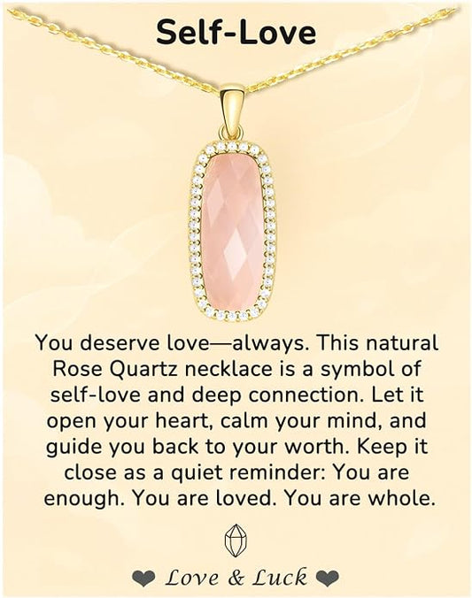 Natural Gemstone New Beginnings Birthday Graduation Gifts 925 Silver Jewelry Plated with 18K Gold Protection Necklace for Women