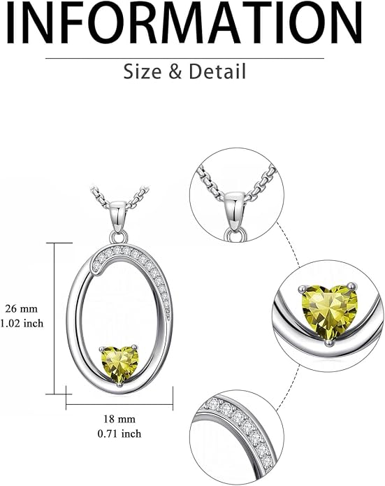 Birthday Gifts for Women Alphabet A to Z Initial Birthstone Pendant Necklaces for Women - 18k White Gold Plated Personalized Name Jewelry Anniversary Graduation Gifts for Wife Her Daughter Girlfriend(with Gift Box)