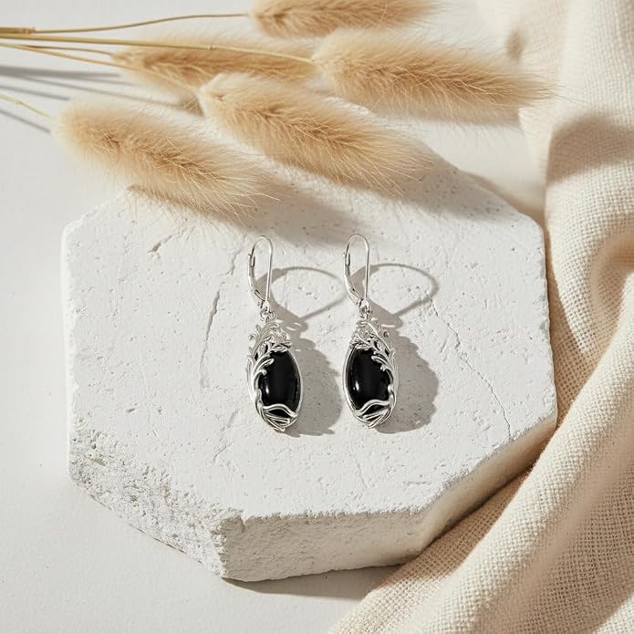 POPLYKE Tree of Life Teardrop Drop Dangle Earrings Sterling Silver Leverback Earrings Jewelry