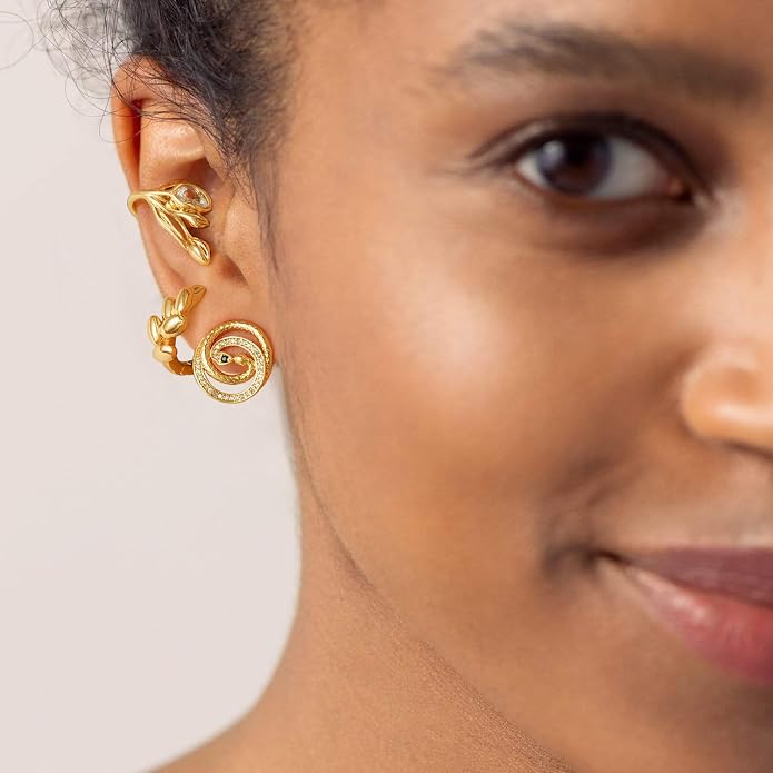 MYEARS Women Ear Cuff Earring Gold Non Pierced Ear Cartilage Clip on Wrap Hoop 14K Gold Filled Tiny Boho Beach Simple Minimalist Delicate Handmade Hypoallergenic Jewelry Gift-Sold as Single/Pair