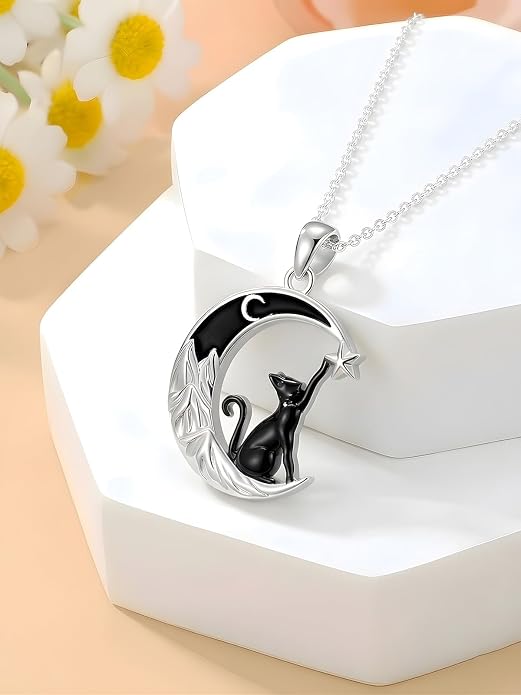 Tree of Life/Cat/Horse/Turtle/Sun/Cow Pendant Crescent Moon Necklace Anniversary Graduation Birthday for Grandma Women Wife Daughter(with Gift Box)