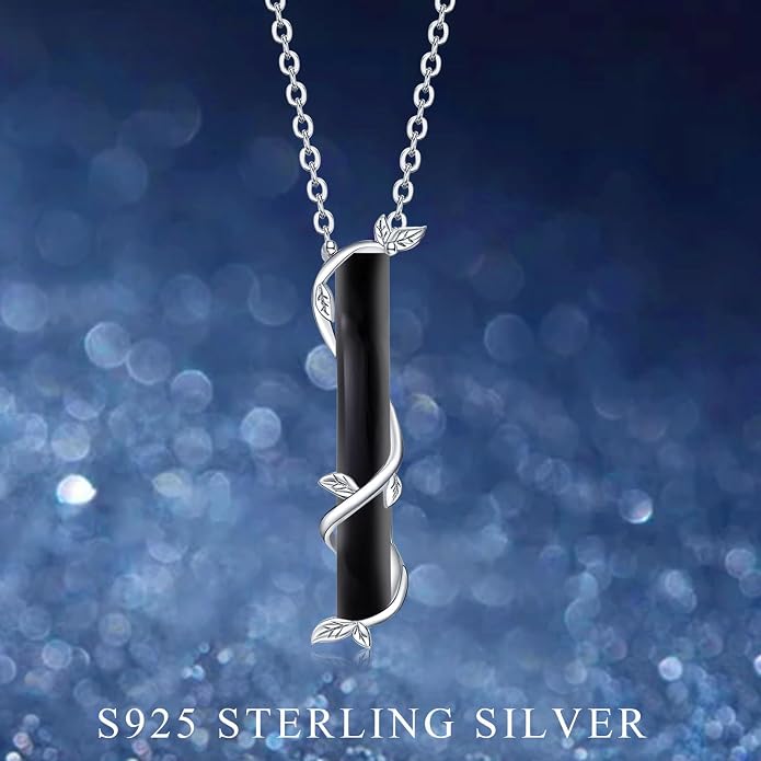 Bar Opal Leaf Necklace For Women S925 Sterling Silver White Opal Pendant with Leaf Charm Bar Pendant Jewelry Gift For Mom Daughter Wife