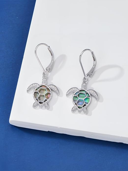 Midari Hummingbird/Butterfly/Lotus Earrings for Women 925 Sterling Silver Abalone Shell Animal Earrings Dangle for Women Abalon Moonstone Jewelry Gifts for Women Mom