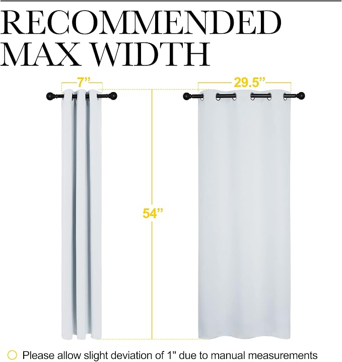 NICETOWN Room Darkening Curtain Panels for Bedroom, Easy-Care Solid Thermal Insulated Grommet Room Darkening Draperies/Drapes (Greyish White, 2 Panels, 34 by 54)