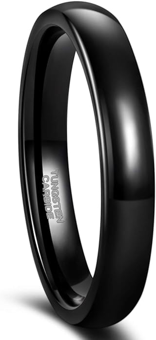 Greenpod 2mm 4mm 6mm Tungsten Wedding Bands Ring for Women Men Rose Gold Plated/Silver/24K Gold Plated/Black Polished Slim Engagement Promise Rings Comfort Fit Size 4-13