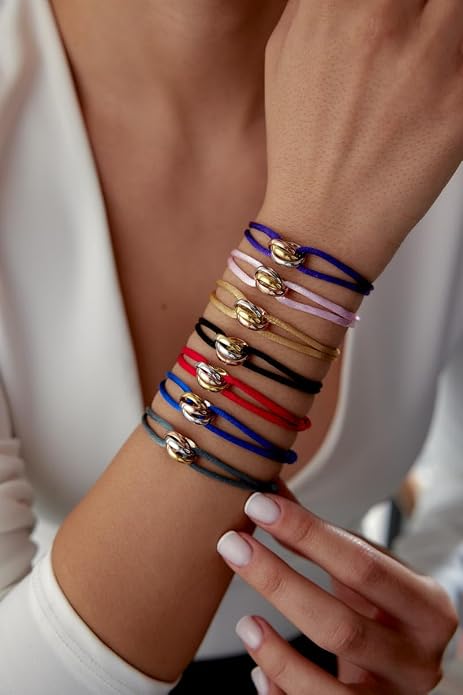 Joy-D 3 Rings Bracelet - String Bracelet with 3 Colors Rings, Adjustable Cord, High Quality Women&Men Bracelet, Gold Jewelry, Perfect Gift for Her&Him