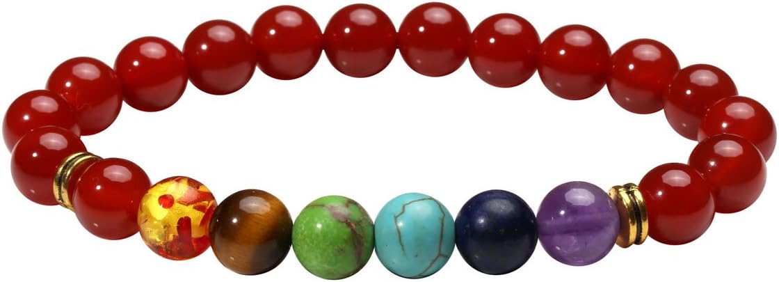Eigso 7 Chakra Diffuser Bracelets Set for Women Men Reiki Healing Meditation Lava Rock Stone Beads