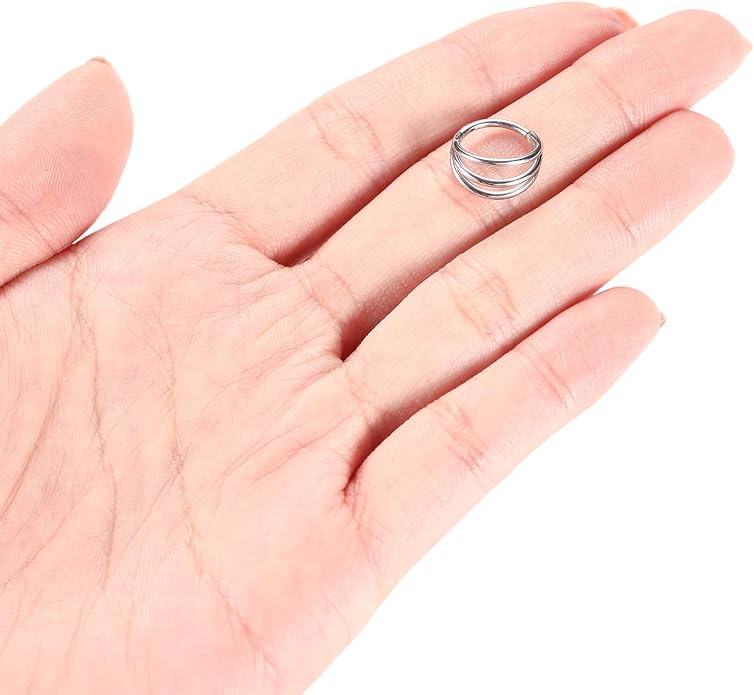 316L Surgical Steel Septum Clicker Ring Nose Ring Hoop Sleeper Hoop Earring Helix Rook Conch Cartilage Daith Tragus Earrings Lobe Nose Piercing Jewelry for Women
