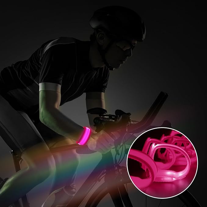M.best 8pcs LED Light Up Bracelets Glow Flashing Wristbands Glow in The Dark Party Supplies for Wedding, Raves, Concert, Camping,Sporting Events, Party Pink