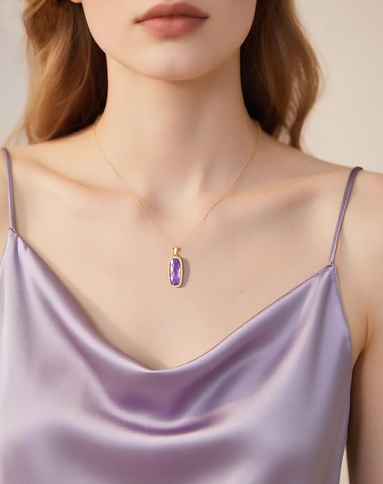 Natural Gemstone New Beginnings Birthday Graduation Gifts 925 Silver Jewelry Plated with 18K Gold Protection Necklace for Women
