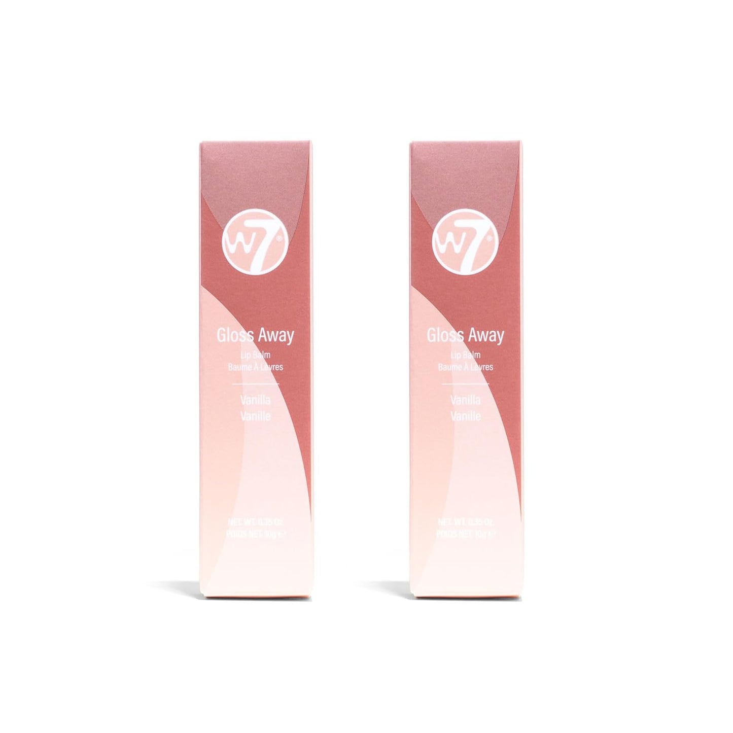 W7 Gloss Away Lip Balm - 2 Piece Set - Nourishing Lip Balm Formula With Shea Butter - Vanilla