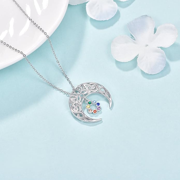 Dreamboat Sterling Silver Moon and Star Necklace Silver Crescent Moon Necklaces for Women Star Pendant Celestial Jewelry Gifts