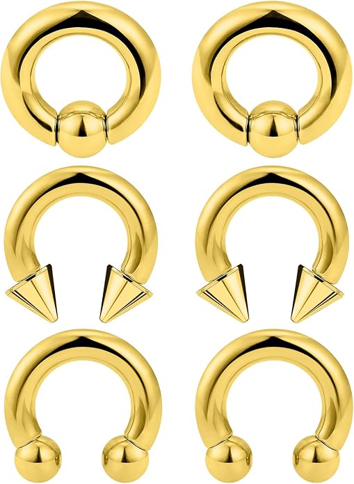 00G 0G 2G 4G 6G 8G 10G 12G 14G 16G Septum Rings Silver Black Surgical Steel Heavy Gauges Earrings Stretching kit Eyebrow Lip Septm Nose Rings Helix Tragus Daith Rook Earrings Hoops 10mm-19mm
