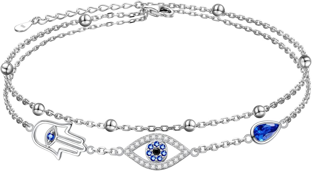 Yearace Anklet for Women S925 Sterling Silver Adjustable Foot Beaded Chain Lotus Flower Claddagh Dragonfly Witches Knot Ankle Bracelet Summer Beach Anklets Jewelry Gift