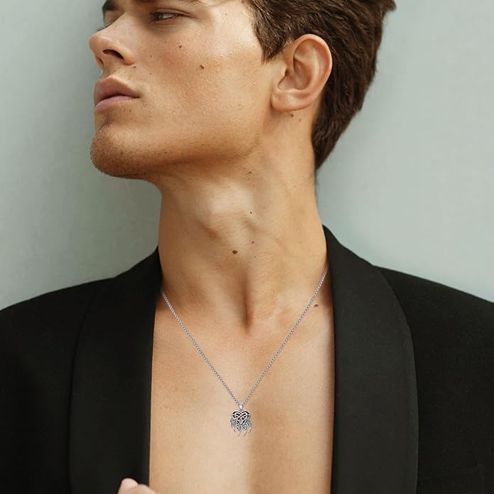 Viking Necklace for Men 925 Sterling Silver Nordic Viking Necklace Viking Amulet Jewelry Gifts for Men Women