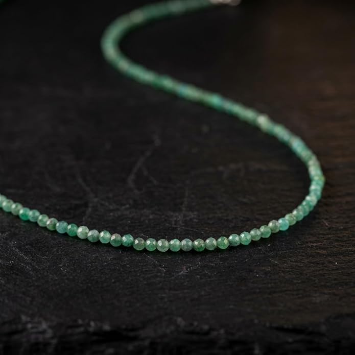 Natural Gemstone Dainty Pendant Necklace for Women Handmade Crystal Jewelry 925 Sterling Silver 18 Inch Chain Healing Chakra Christmas Birthday Gift for Her