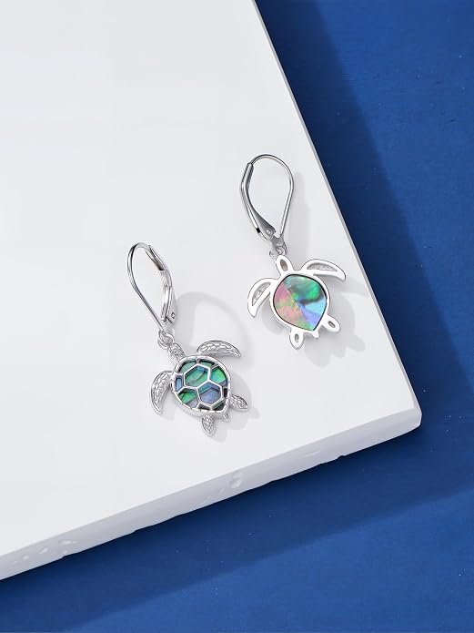 Midari Hummingbird/Butterfly/Lotus Earrings for Women 925 Sterling Silver Abalone Shell Animal Earrings Dangle for Women Abalon Moonstone Jewelry Gifts for Women Mom