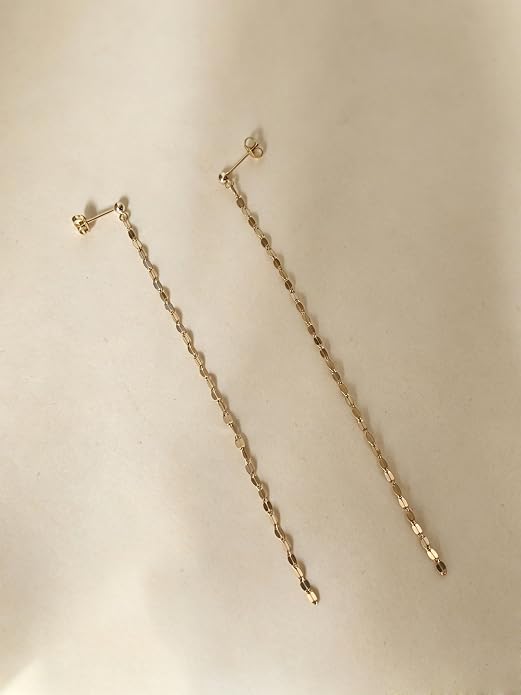 Long Chain Dangle Earrings Dainty Tassel Drop Linear Earrings Hypoallergenic Jewelry