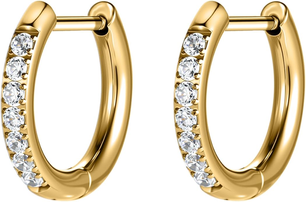 AOEDEJ G23 Titanium Black/Steel Gray/Gold Hoop Earrings 18G Small Huggie Hoop Earrings 8mm/10mm/12mm Cartilage for Sensitive Ears for Multiple Piercing Cartilage Hoop Earring Stack Jewelry
