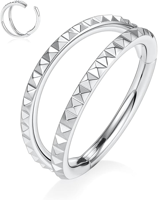 316L Surgical Steel Septum Clicker Ring Nose Ring Hoop Sleeper Hoop Earring Helix Rook Conch Cartilage Daith Tragus Earrings Lobe Nose Piercing Jewelry for Women