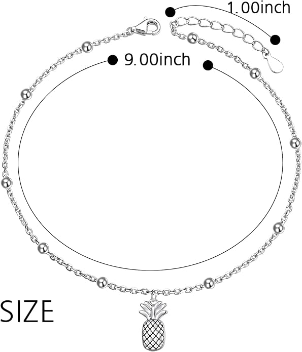 DAOCHONG Anklet for Women S925 Sterling Silver Adjustable Foot Chain Ankle Bracelet Anklets Jewelry