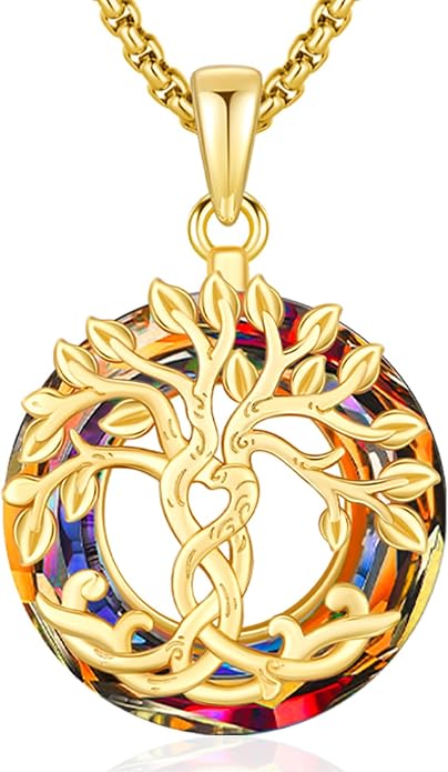 Tree of Life Necklace for Women 925 Sterling Silver Family Tree of Life Pendant with Austrian Crystal 22 Inches Chain