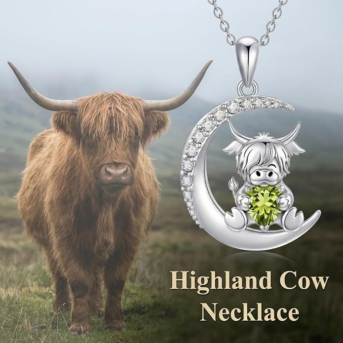 PROESS Animal Birthstone Necklace 925 Sterling Silver Otter/Axolotl/Hippo/Elephant/Dachshund/Monkey/Red Panda Pendant Necklace Animal Birthstone Jewelry Gifts for Women