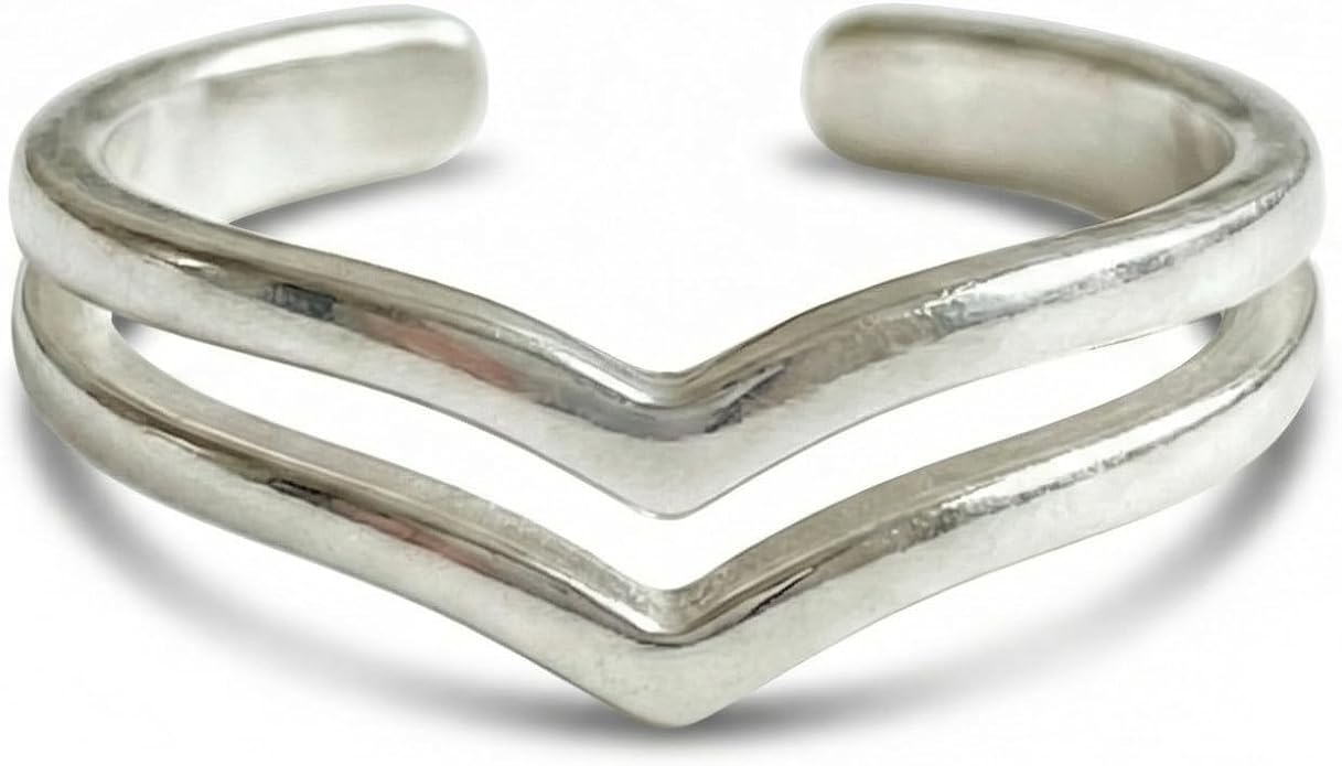 Sterling Silver Toe Ring, Handmade Adjustable Open Band, Minimalist Dainty Summer Beach Foot Jewelry for Women, Can Be Worn as Knuckle or Pinky Ring