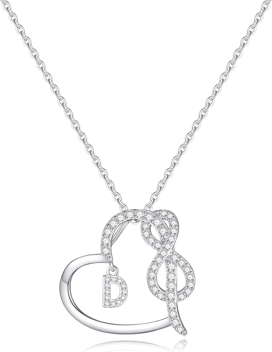 Infinity Heart Necklaces for Women, S925 Sterling Silver Initial Necklace Womens Jewelry Mothers Day Gifts Girls Valentines Gifts for Her Christmas Birthday Gifts for Women Mom Wife Girlfriend