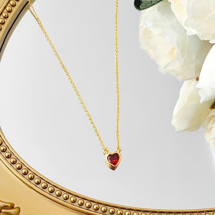 HERIER Cute Heart Necklace Dainty 18k Gold Plated Tiny Heart Pendant Choker Necklaces Small Gold Love Open Heart Chain Necklace for Women Simple Gold Necklace for Women Trendy Jewelry