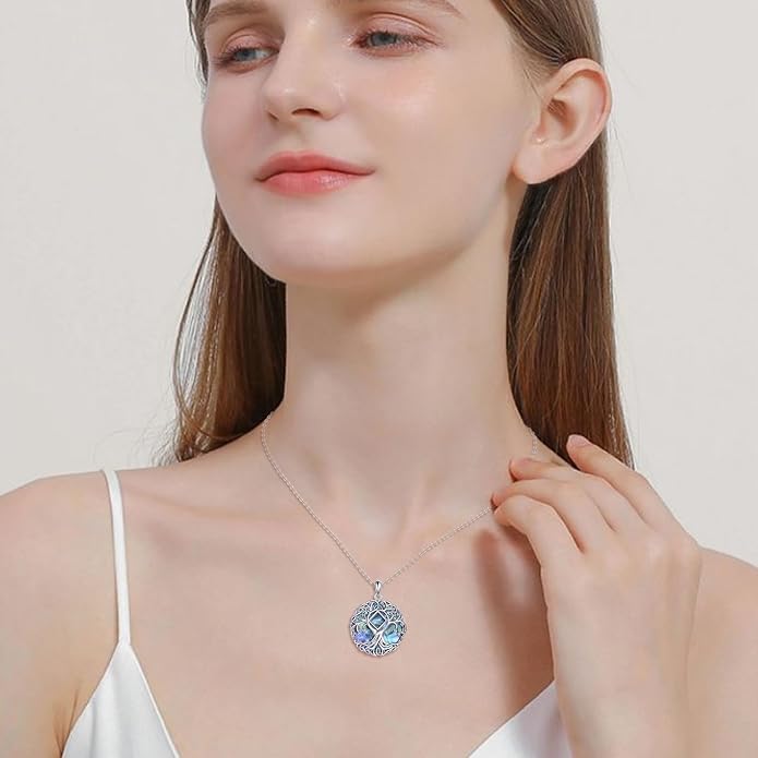 YFN Tree of Life Necklace Sterling Silver Celtic Knot Tree Pendant Jewelry Gifts for Women Men