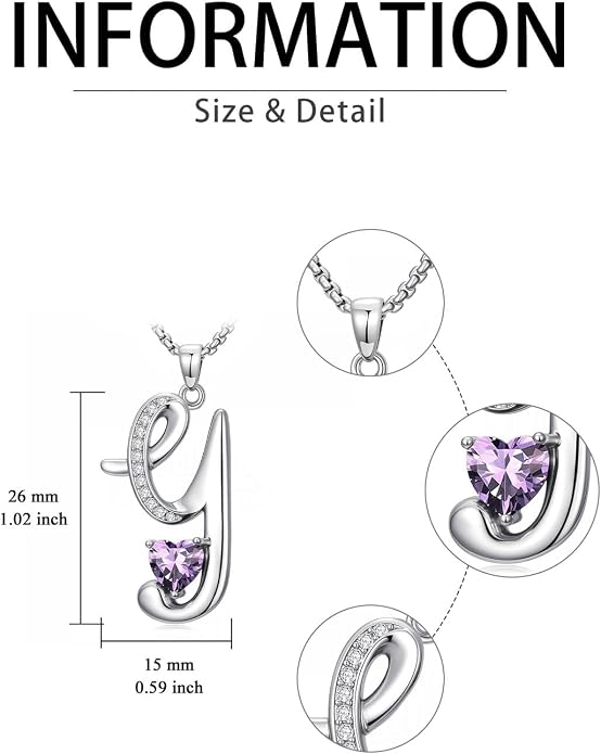 Birthday Gifts for Women Alphabet A to Z Initial Birthstone Pendant Necklaces for Women - 18k White Gold Plated Personalized Name Jewelry Anniversary Graduation Gifts for Wife Her Daughter Girlfriend(with Gift Box)