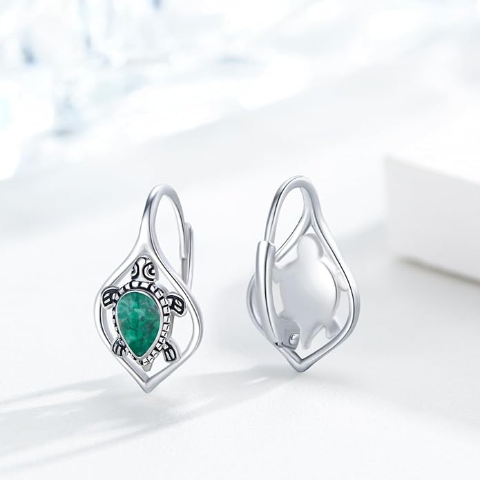 Cute Animal Leverback Earring 925 Sterling Silver Summer Bohemia Beach Theme Earrings for Women