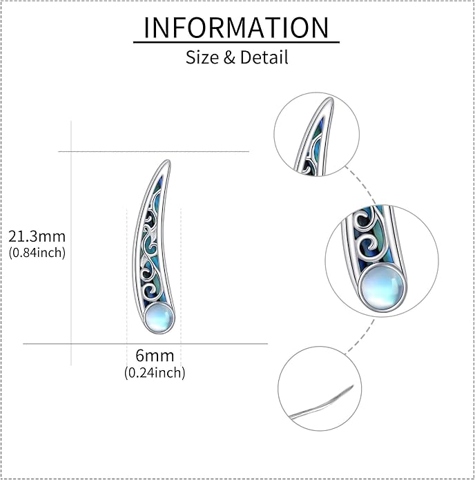 Ear Climbers Earrings for Women Sterling Silver Vintage Ear Crawler Earrings Jewelry Gifts for Women