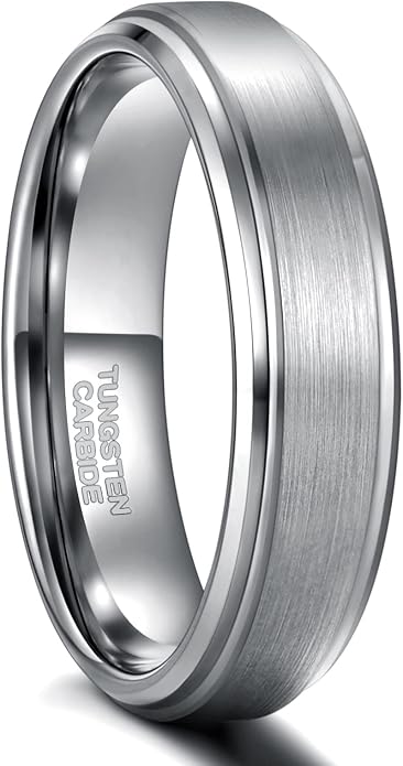 Greenpod 6mm 8mm Black Tungsten Rings for Men Women Brushed Wedding Bands Ring Matte Finished Comfort Fit Size 4-15