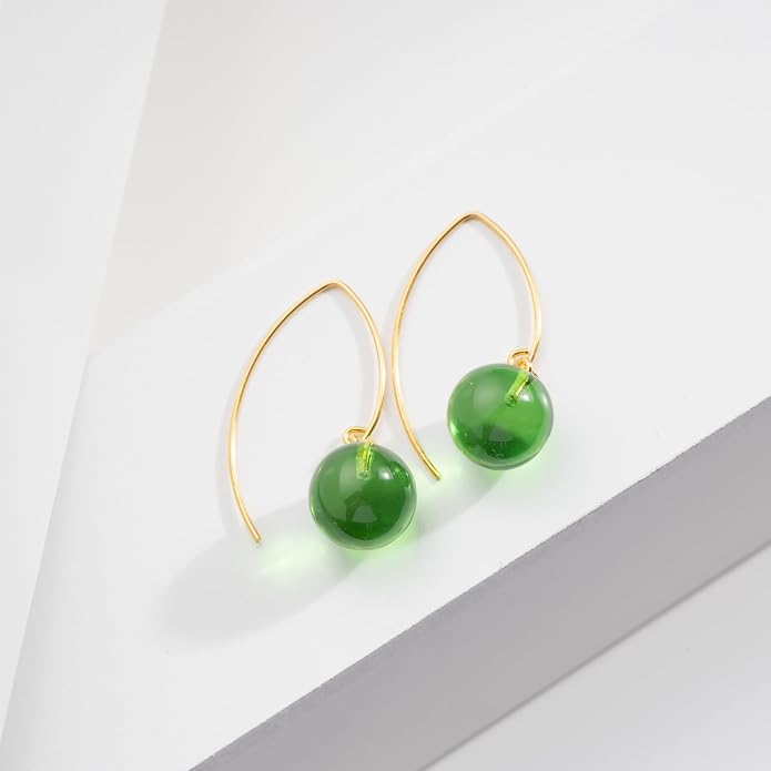 Pull-Through Earrings, Amber Jewelry, Faceted Sparkling Amber Earrings - Parent