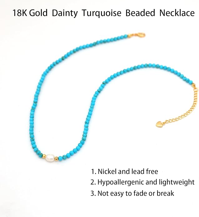 14K Gold Plated Paper Clip Chain Link Necklace Satellite Cross Key Starfish Turquoise Heart Necklace for Women