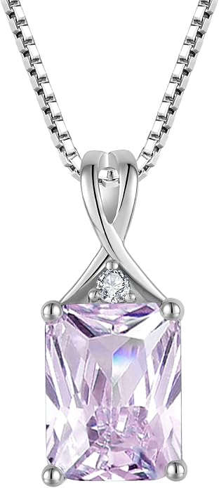 Fahonie 925 Sterling Silver Birthstone Necklace Jewelry Gift for Women Sister Wife Girlfriend Her