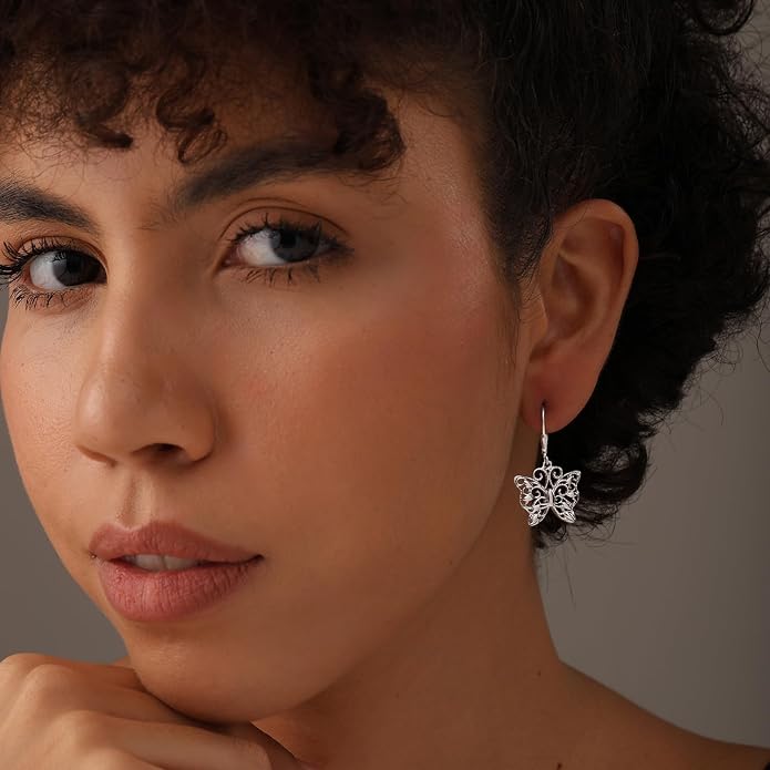 LeCalla 925 Sterling Silver Leverback Drop Earrings | Lightweight Italian Teardrop Dangle Earring for Women