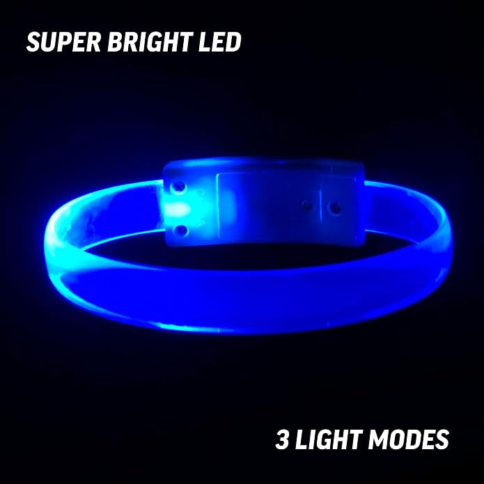12 Magic Band Pack | Glow in The Dark | Flashing Light up for Concerts | Running Lights for Runners | Glow in The Dark Bracelets | Led Bracelet