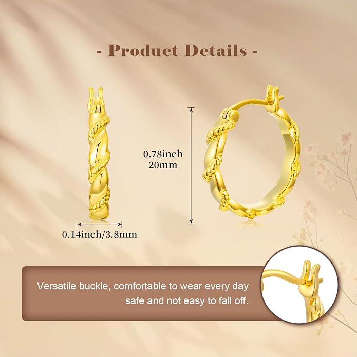 Gold Dainty Hoop Earrings for Women Hypoallergenic Lightweight 14K Gold Huggie Earrings Jewelry Valentines Day Gifts for Wife Girlfriend Her