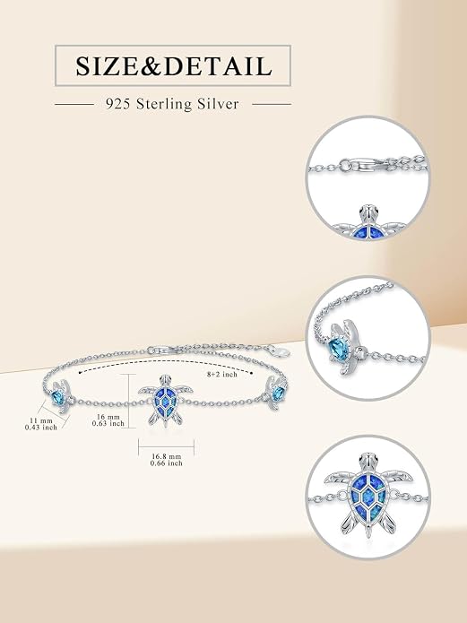 WINNICACA Sterling Silver Butterfly Bracelet Anklet Created Opal Butterfly Jewelry Gifts for Women Birthday Christmas Day Gifts