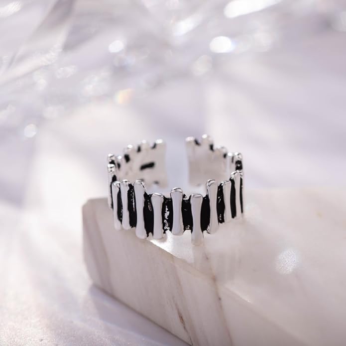 925 Sterling Silver Ring Minimalist Adjustable Rings Band Handmade Rings for Women Girls