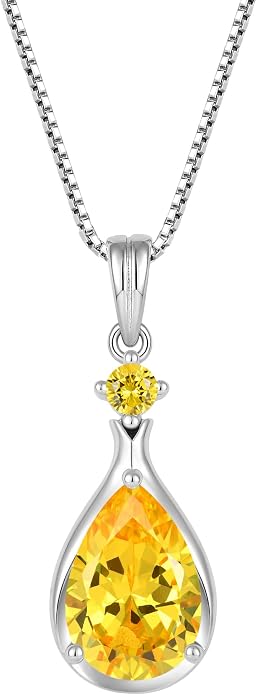 Birthstone Necklace for Women Teardrop Necklace S925 Sterling Silver Infinity Love Pendant for Mom Women