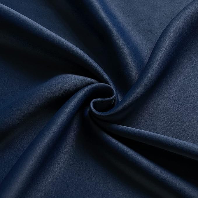 KOUFALL 54 Inch Length Curtains for Bedroom Men Room Decor Darkening Grommet Insulating Curtains for Living Room Bathroom Wide Dark Navy Midnight Blue 42 by 54 Inches Long