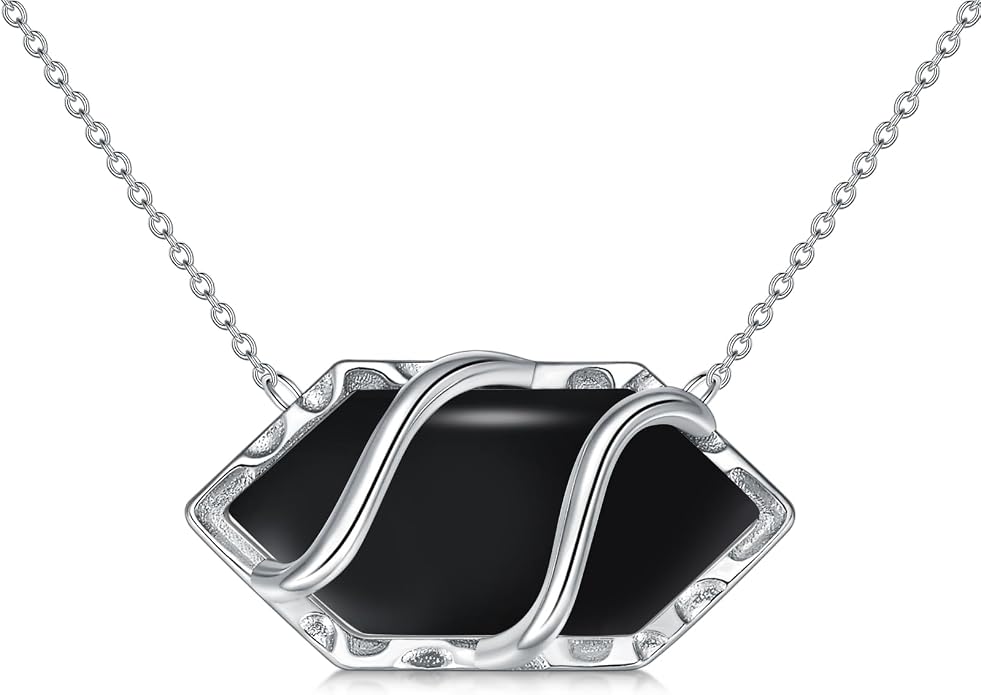 HPQQ Teardrop Necklace 925 Sterling Silver Filigree Gemstone Pendant Necklace Fine Jewelry Birthday Mother's Day Gifts for Women Her Mom