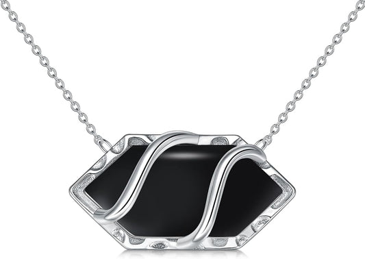 HPQQ Teardrop Necklace 925 Sterling Silver Filigree Gemstone Pendant Necklace Fine Jewelry Birthday Mother's Day Gifts for Women Her Mom